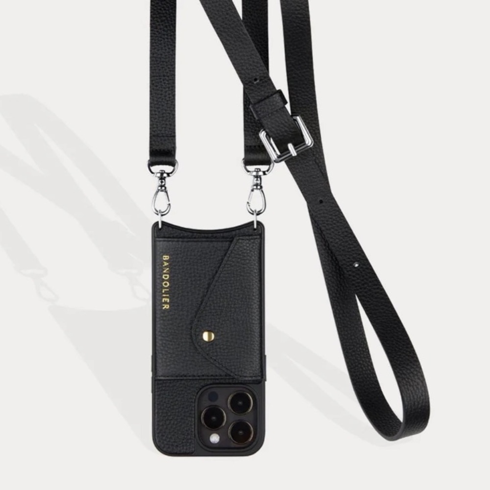 NWT - Bandolier Black Leather Phone + Wallet Case